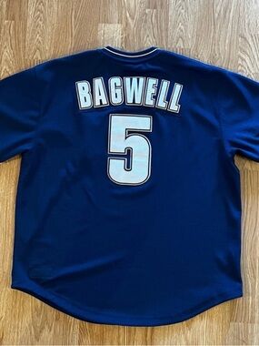Mitchell & Ness Navy Blue Bagwell #5 Jersey